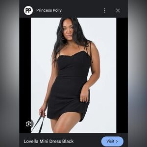 NWT Princess Polly Lovella Mini Dress Black Size 4